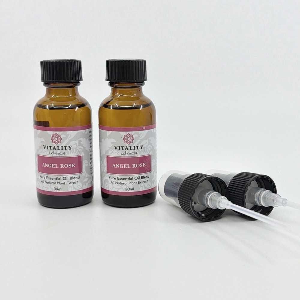 Vitality Extracts ANGEL ROSE 30ml Essential Oil 2 Pack New With Spray Top